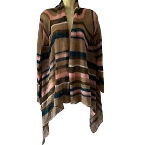 Canyon River Blues Multicolor Striped Open Front Cardigan Sweater